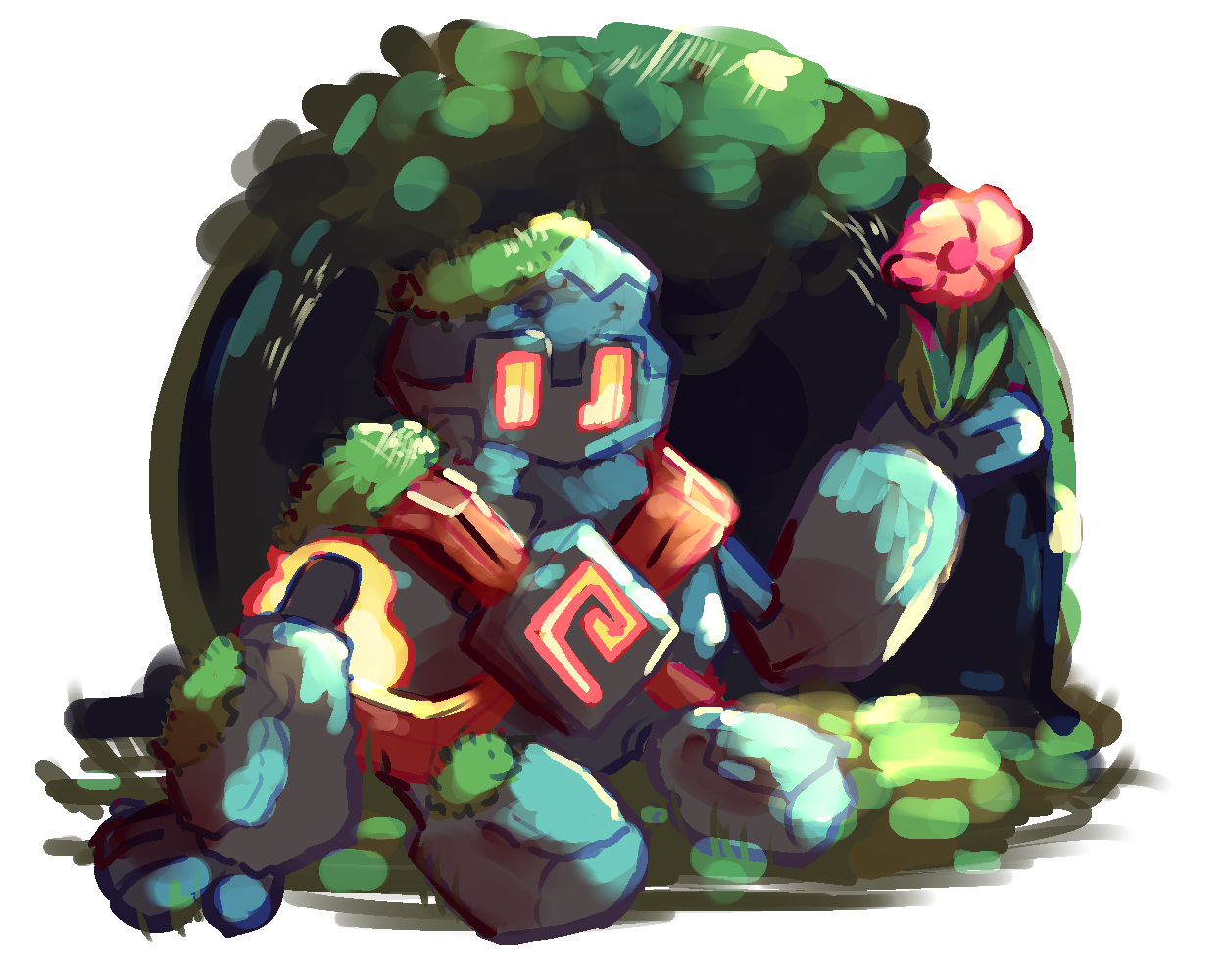 a boyo in a forest, someone get him out.png