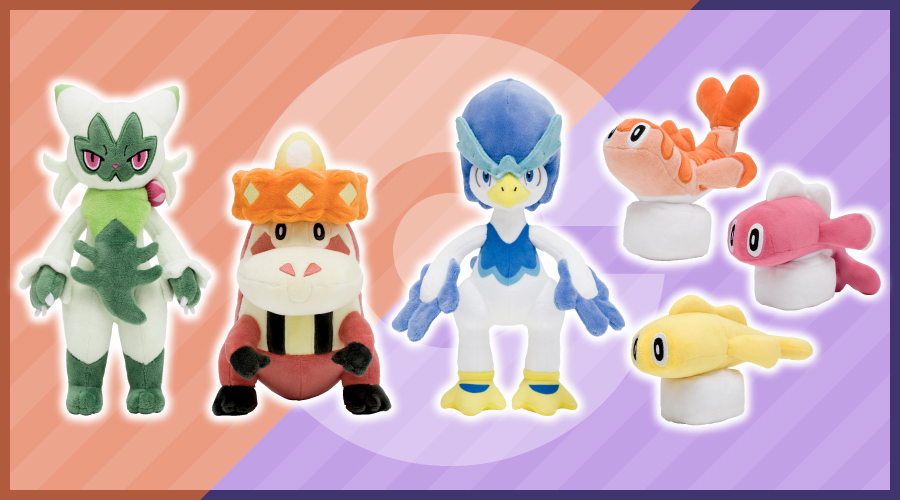 New Floragato, Crocalor, Quaxwell, and Tatsugiri Pokémon Plush
