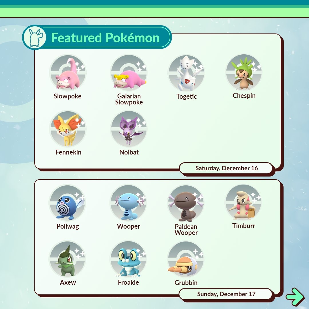 Pokémon GO December Community Day 2023 - Featured Pokémon Infographic 1