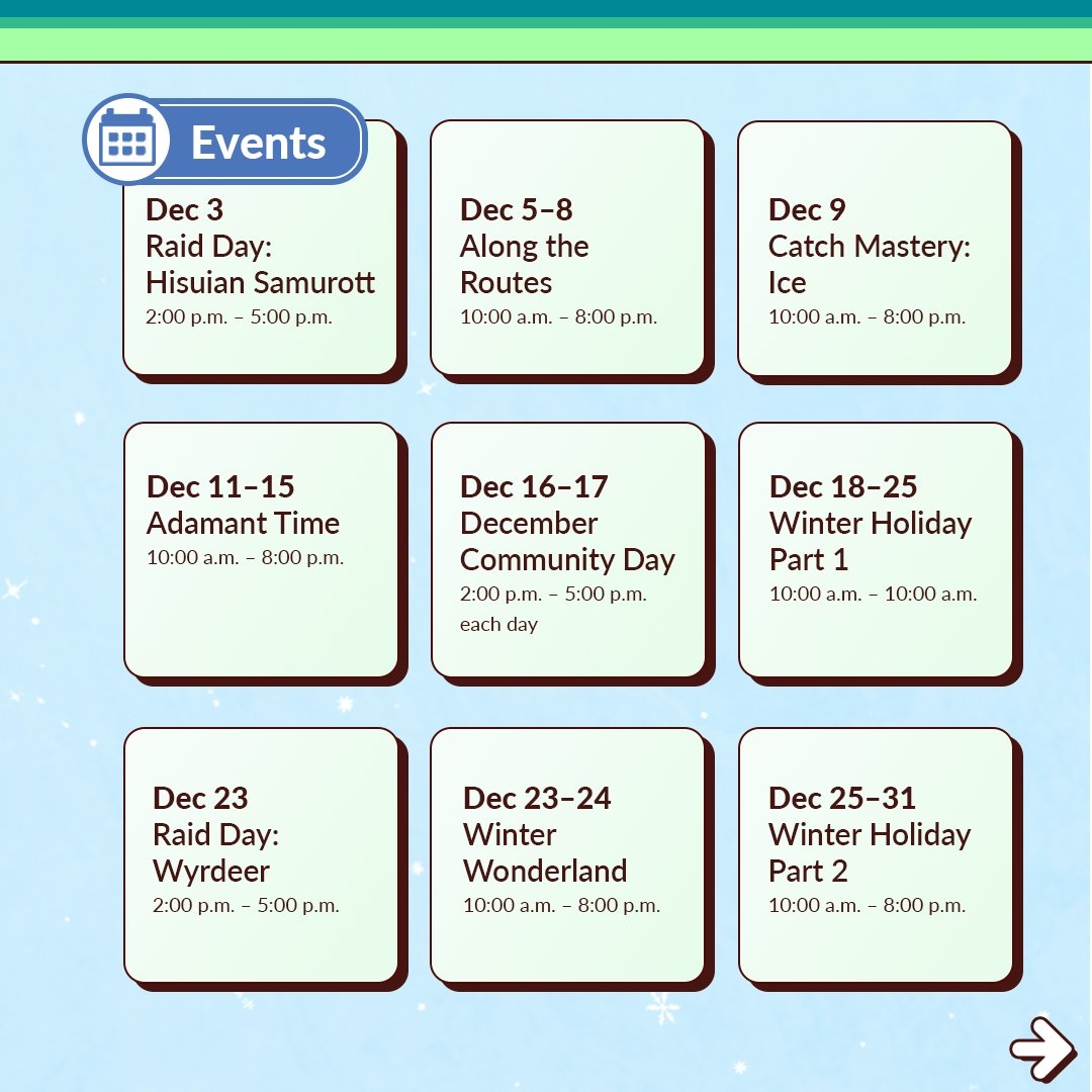 December Events Infographic