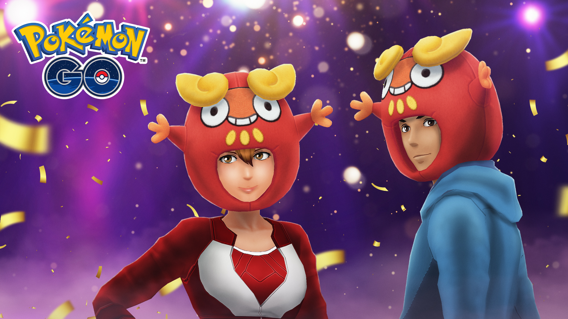 The new Darumaka Hat avatar item, modelled by both female and male trainer avatars