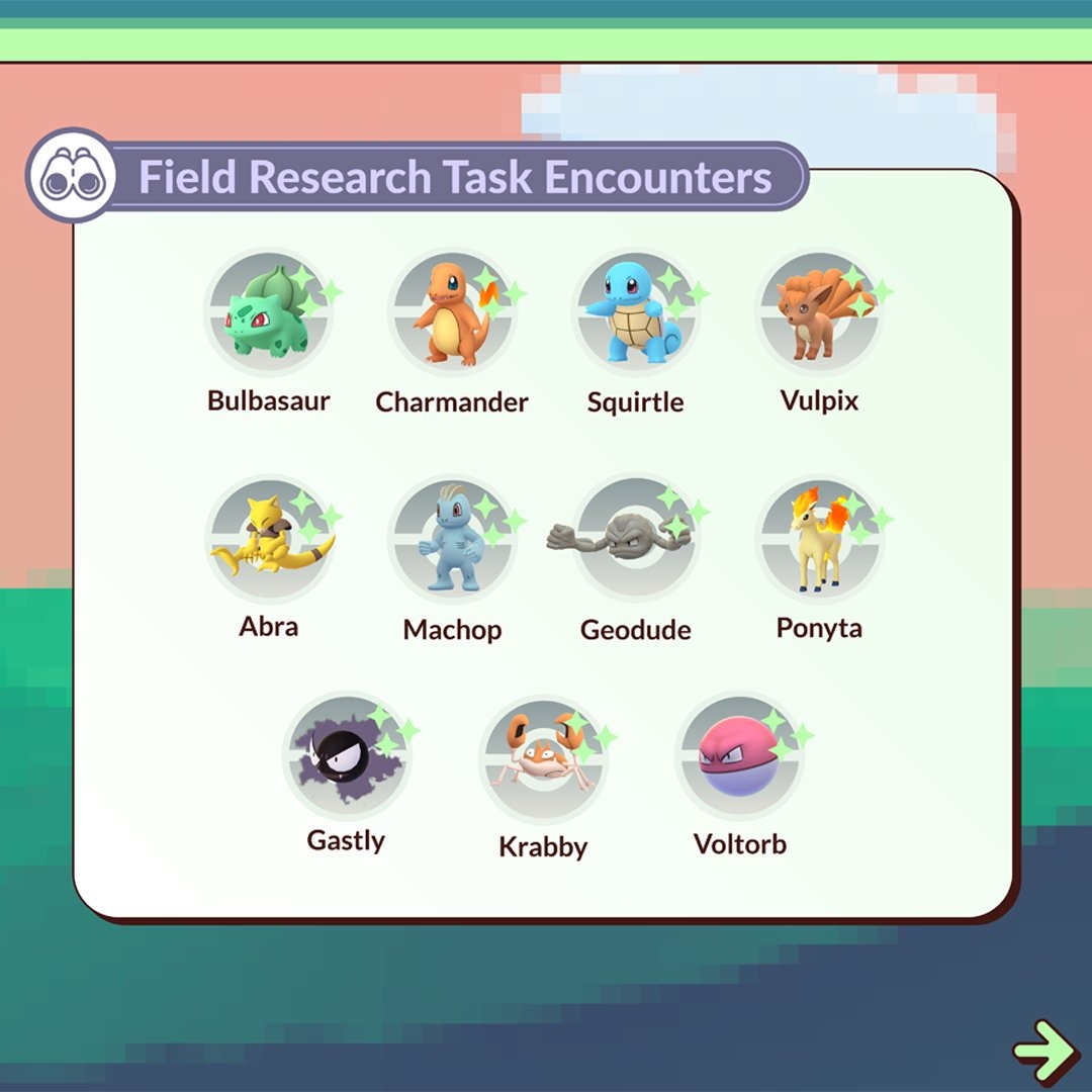 Pokémon GO's Adamant Time event - Field Research Encounters Infographic