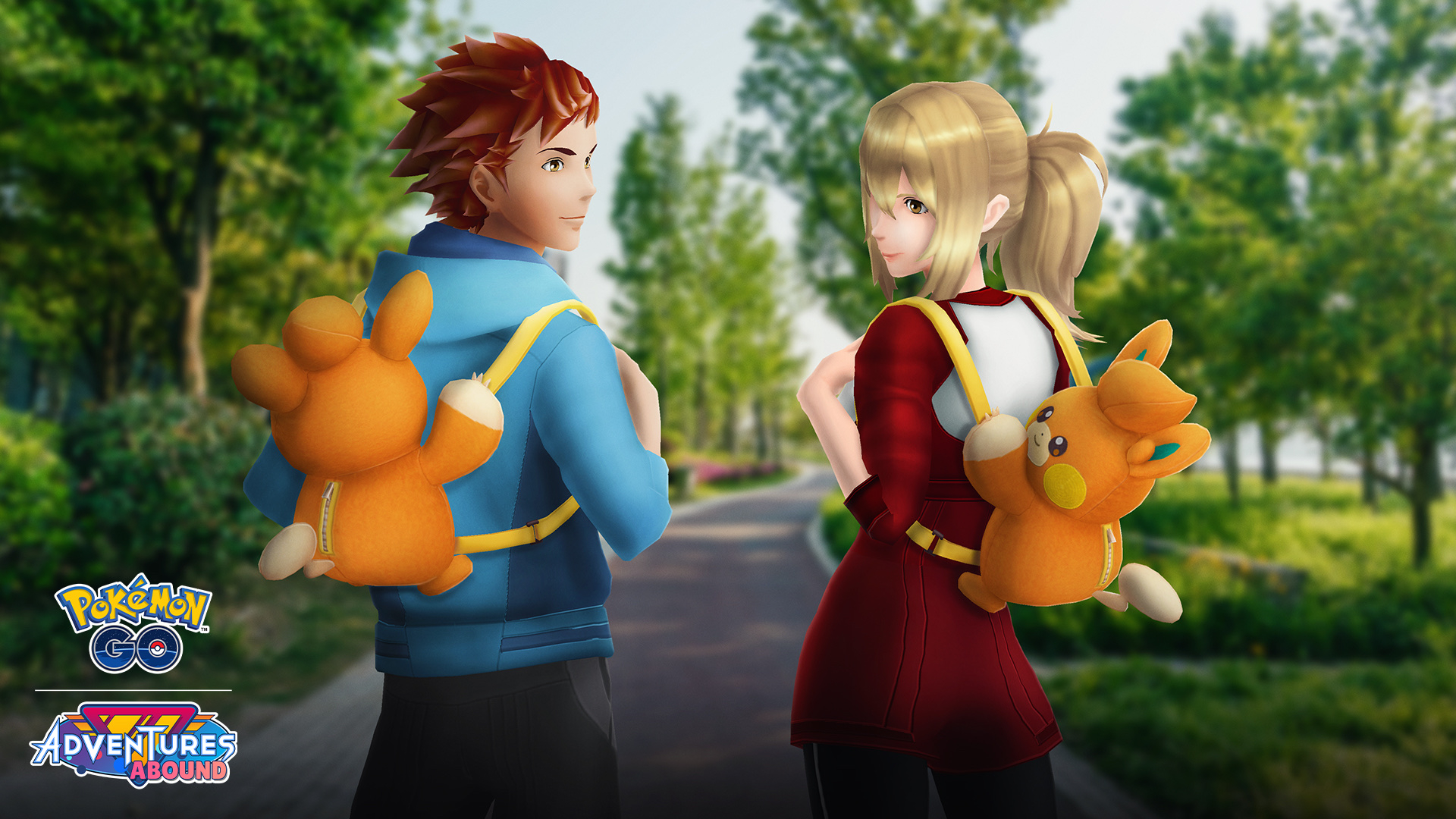 Trainers showing off the Pawmi Backpack avatar item