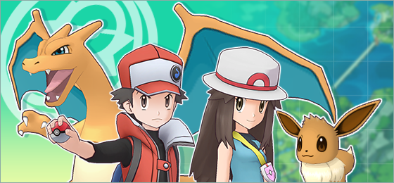 Daily Region Rotation banner featuring Red, Charizard, Leaf, and Eevee
