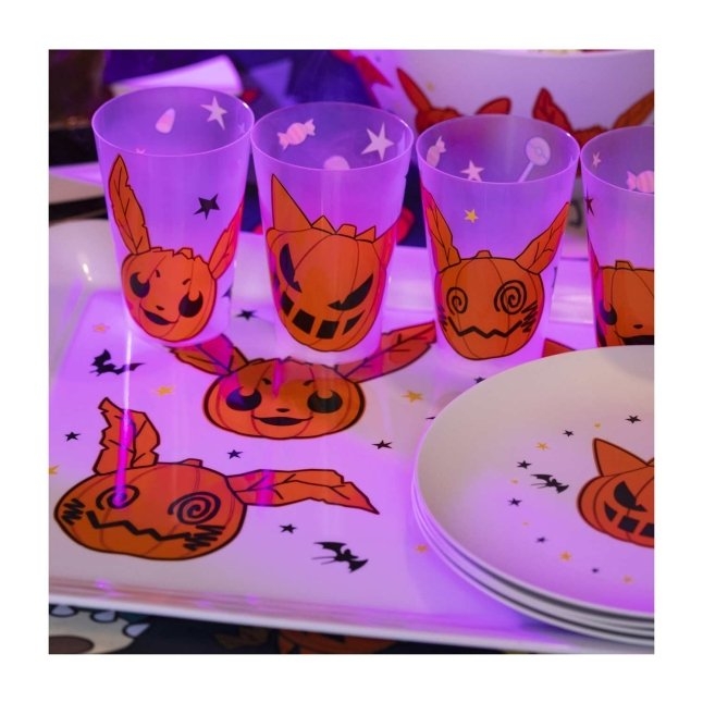 Set of Pokémon Halloween tablewears including Cups, Plates, and Serving Dish