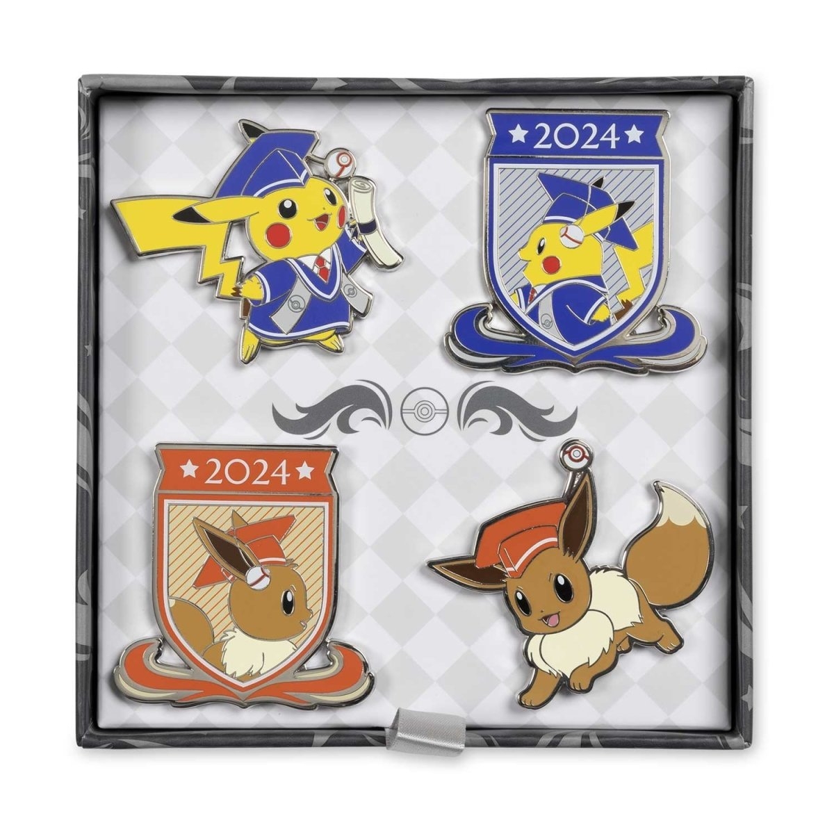 Pikachu and Eevee graduation pin set
