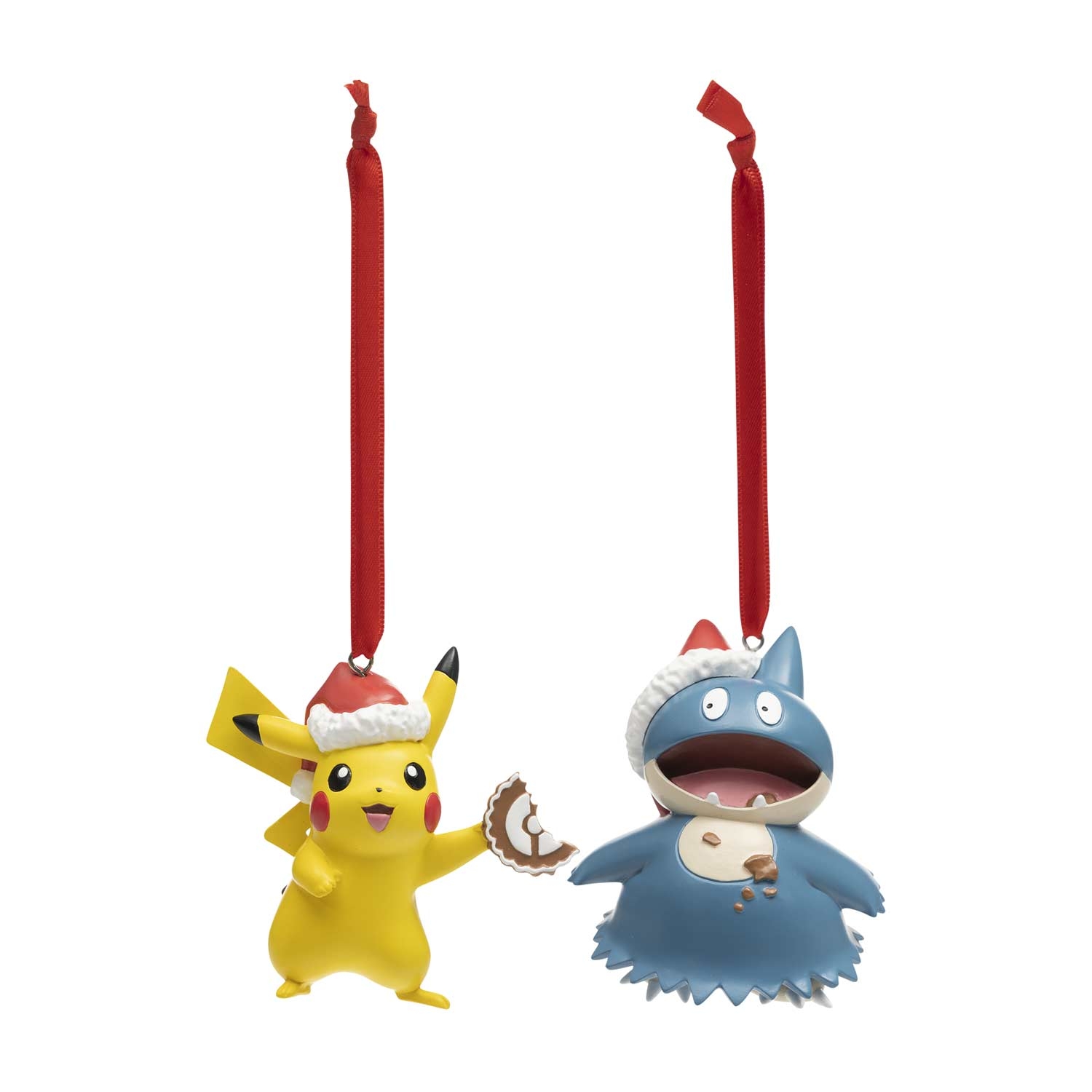 Pikachu and Munchlax Christmas tree ornaments