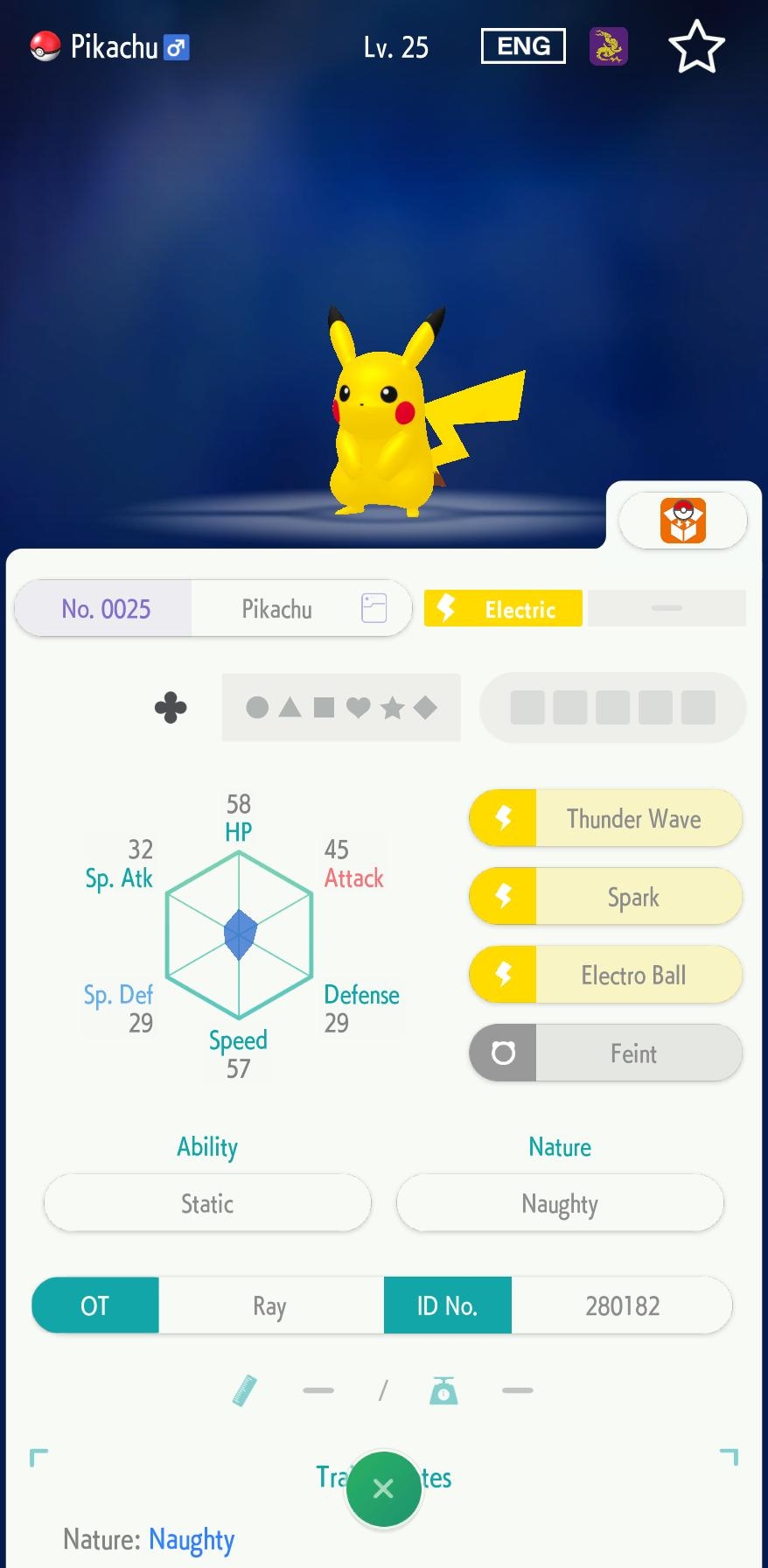 Pokémon Summary in Pokémon HOME mobile