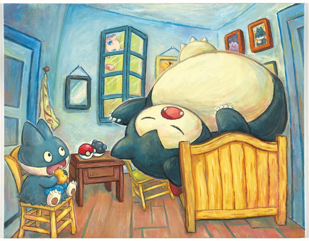 Pokemon x Van Gogh Museum - Snorlax Munchlax inspired by The Bedroom