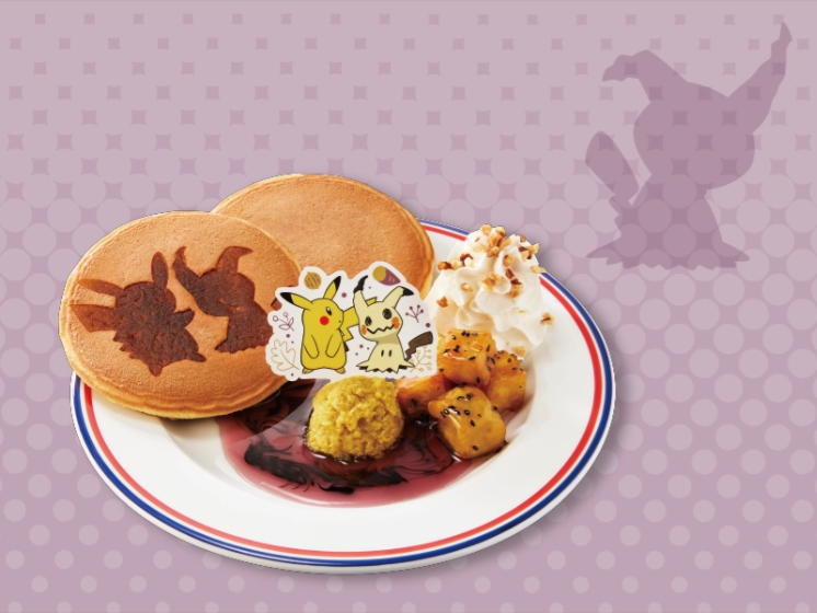 Pikachu and Mimikyu's Shadow Sneak sweet potato nut pancakes