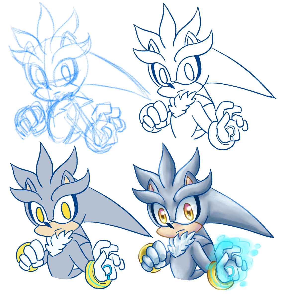 in the context of this art thread, ''silver'' will refer primarily to the hedgehog and not the pokemon trainer