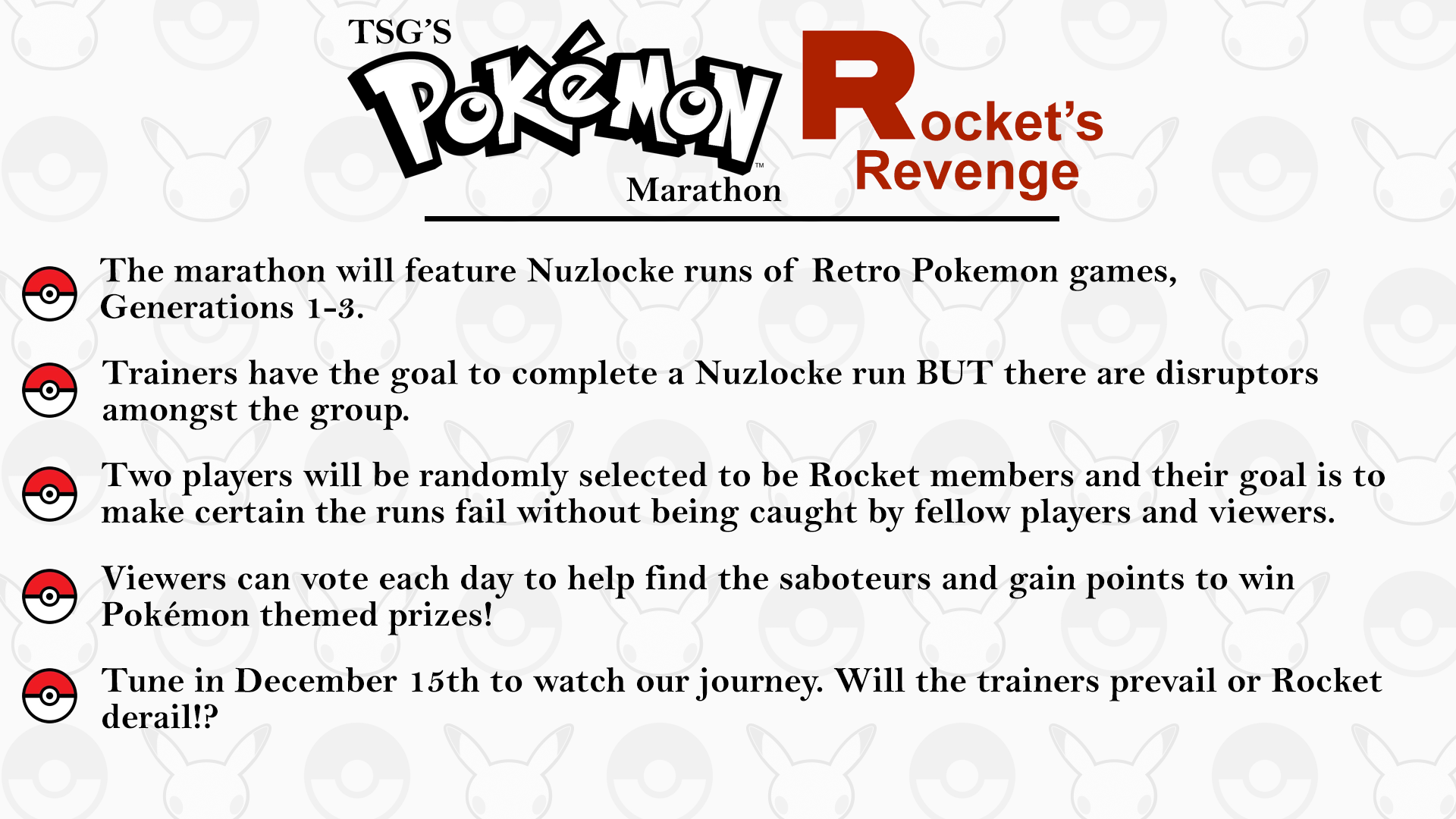 TSG's Pokémon Marathon - Rocket's Revenge: Infographic