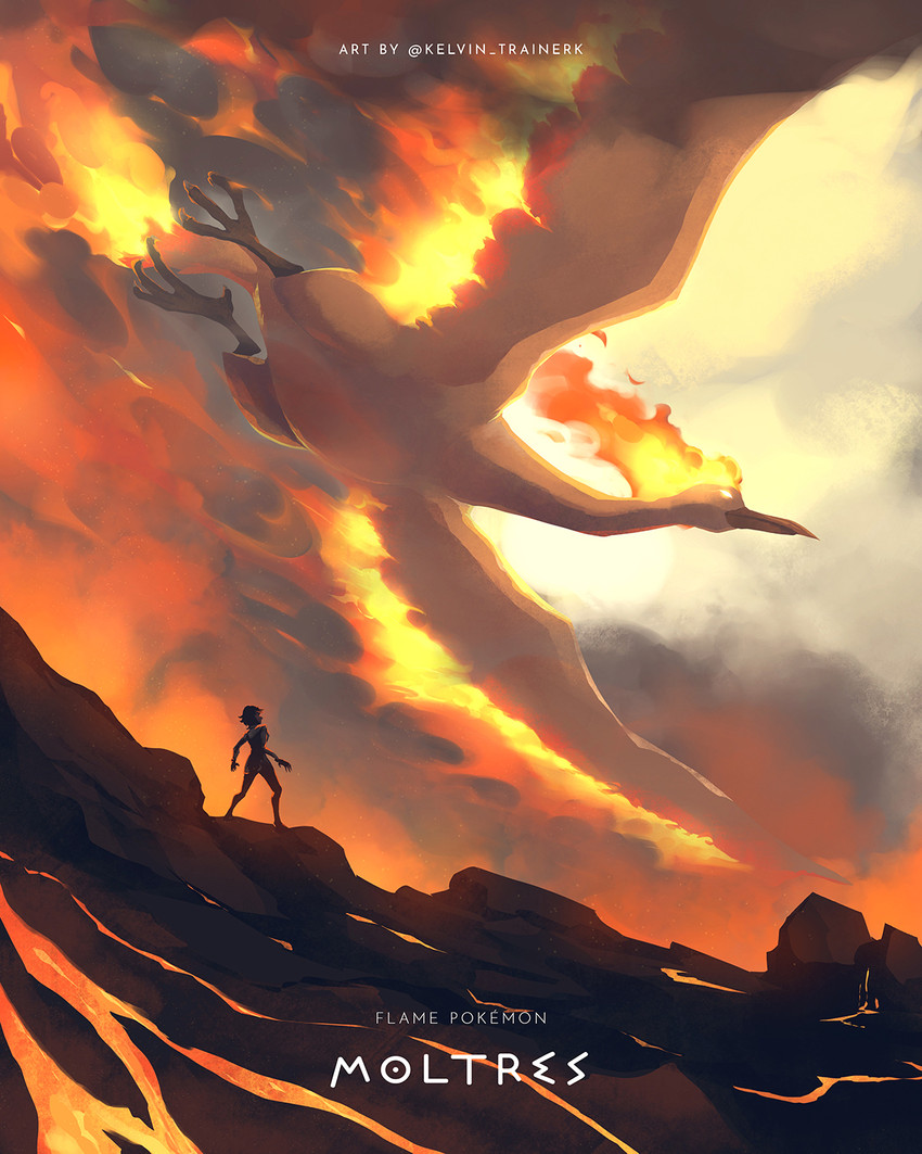 moltres and candela (pokemon and 2 more) drawn by kelvin-trainerk
