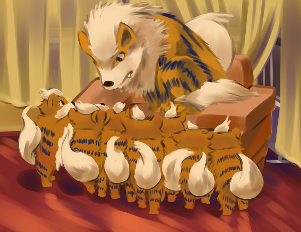 arcanine_and_growlithe_by_hohlram-d8zsgr4.png